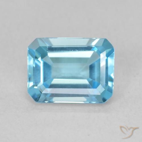 1.93ct Natural Swiss Blue Topaz, Emerald Cut, VVS