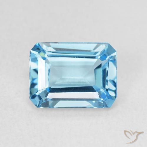 1.84ct Natural Swiss Blue Topaz, Emerald Cut, VVS
