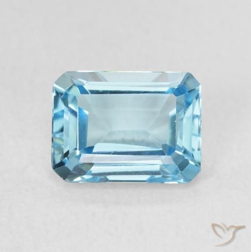 1.93ct Natural Swiss Blue Topaz, Emerald Cut, VVS