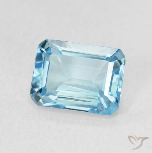 1.93 ct Blue Topaz Stone, Natural Topaz in Octagon Step Cut Shape for Sale
