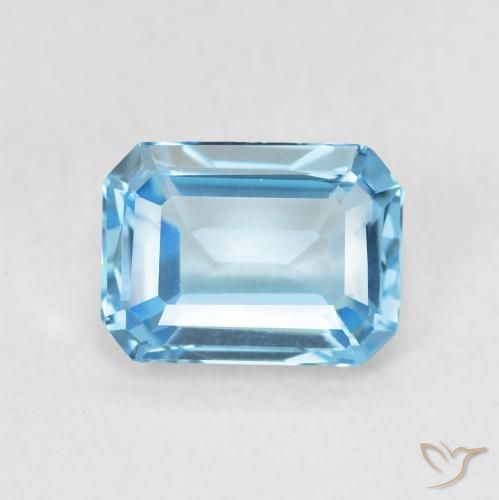 1.80ct Natural Swiss Blue Topaz, Emerald Cut, VVS