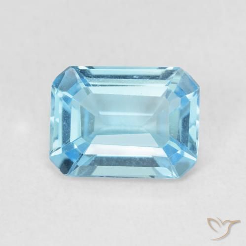 1.88ct Natural Swiss Blue Topaz, Emerald Cut, VVS