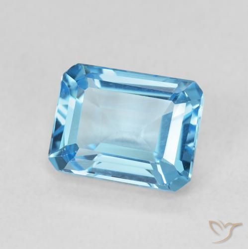 2.00 ct Blue Topaz Stone, Natural Topaz in Octagon Step Cut Shape for Sale