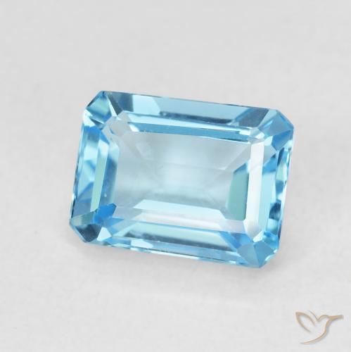 2.04 ct Blue Topaz Stone, Natural Topaz in Octagon Step Cut Shape for Sale