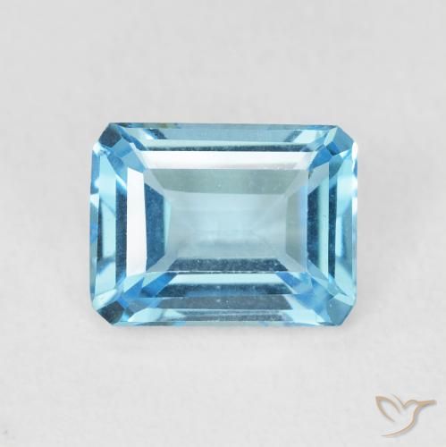 1.85ct Natural Swiss Blue Topaz, Emerald Cut, VVS