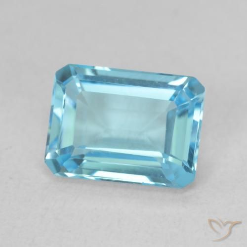 1.82 ct Blue Topaz Stone, Natural Topaz in Octagon Step Cut Shape for Sale