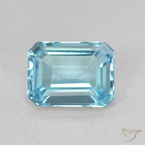 1.87ct Natural Light Blue Topaz, Emerald Cut, VVS
