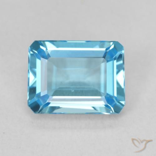 1.87ct Natural Light Blue Topaz, Emerald Cut, VVS