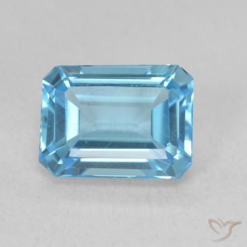 2.09ct Natural Swiss Blue Topaz, Emerald Cut, VVS