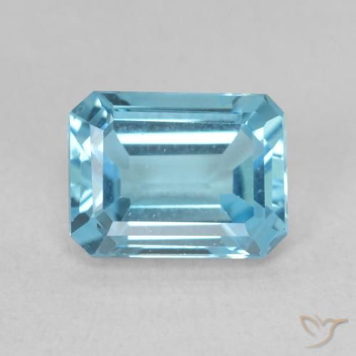 1.96ct Natural Swiss Blue Topaz, Emerald Cut, VVS