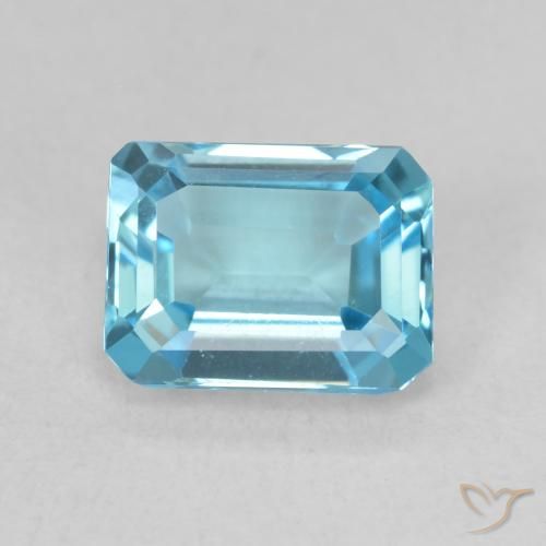 1.96ct Natural Swiss Blue Topaz, Emerald Cut, VVS
