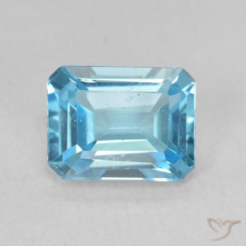 1.89ct Natural Swiss Blue Topaz, Emerald Cut, VVS