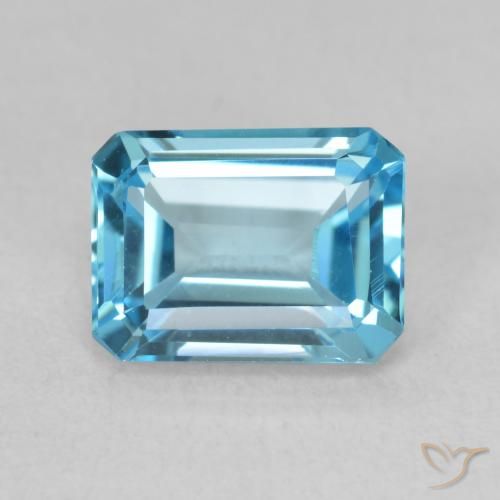 1.99ct Natural Swiss Blue Topaz, Emerald Cut, VVS