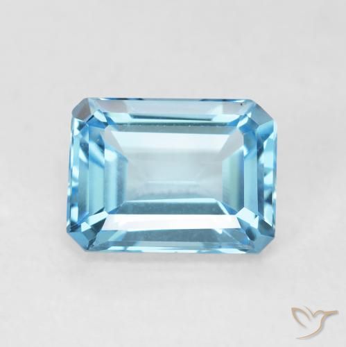 2.10ct Natural Swiss Blue Topaz, Emerald Cut, VVS