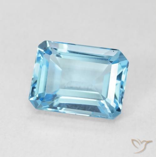 2.10 ct Blue Topaz Stone, Natural Topaz in Octagon Step Cut Shape for Sale