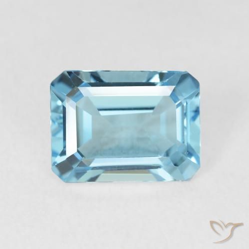 1.90ct Natural Swiss Blue Topaz, Emerald Cut, VVS