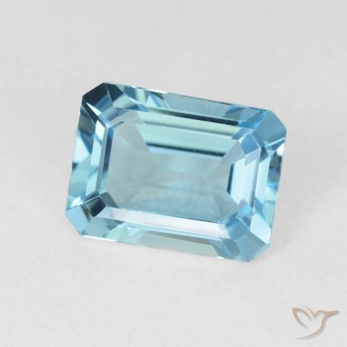 1.90 ct Blue Topaz Stone, Natural Topaz in Octagon Step Cut Shape for Sale