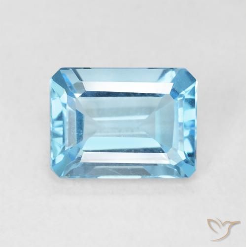 1.79ct Natural Swiss Blue Topaz, Emerald Cut, VVS