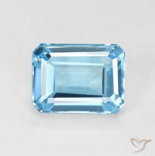 2.13ct Natural Swiss Blue Topaz, Emerald Cut, VVS