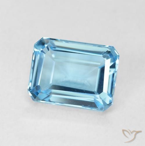 2.13 ct Blue Topaz Stone, Natural Topaz in Octagon Step Cut Shape for Sale