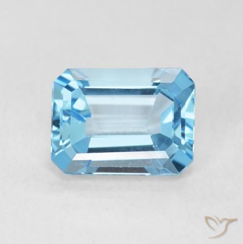 1.88ct Natural Sky Blue Topaz, Emerald Cut, VVS