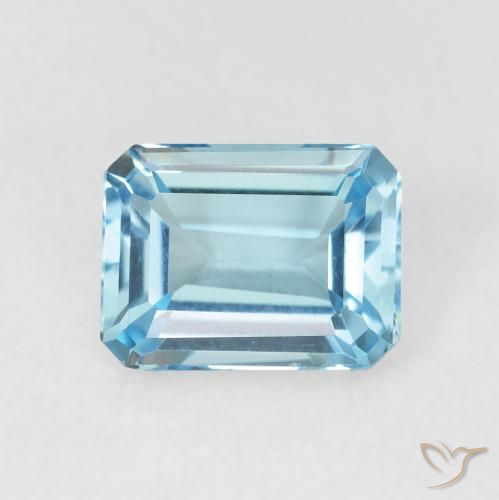 2.04ct Natural Sky Blue Topaz, Emerald Cut, VVS