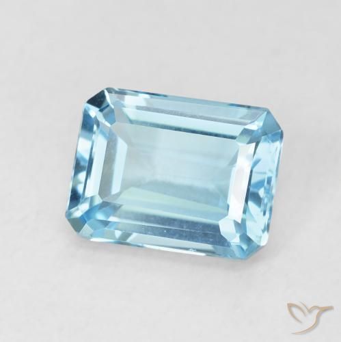 2.04 ct Blue Topaz Stone, Natural Topaz in Octagon Step Cut Shape for Sale