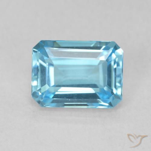 1.85ct Natural Swiss Blue Topaz, Emerald Cut, VVS