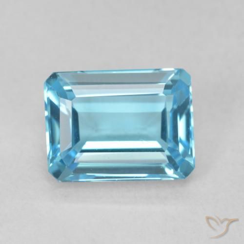 2.06ct Natural Swiss Blue Topaz, Emerald Cut, VVS