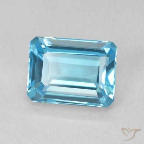 2.06 ct Blue Topaz Stone, Natural Topaz in Octagon Step Cut Shape for Sale