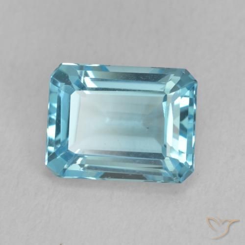 1.92 ct Blue Topaz Stone, Natural Topaz in Octagon Step Cut Shape for Sale
