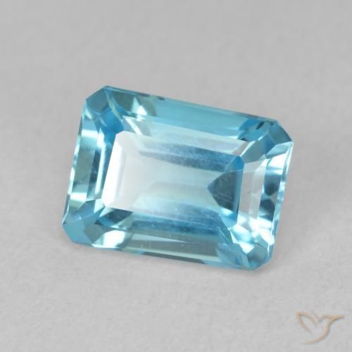 1.91 ct Blue Topaz Stone, Natural Topaz in Octagon Step Cut Shape for Sale