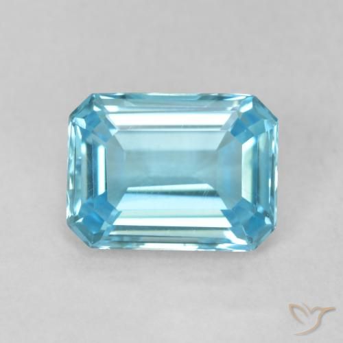 1.82ct Natural Sky Blue Topaz, Emerald Cut, VVS