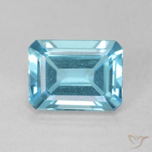 2.15ct Natural Deep Maya Blue Topaz, Emerald Cut, VVS
