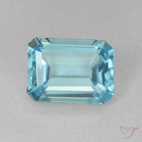 1.99ct Natural Swiss Blue Topaz, Emerald Cut, VVS