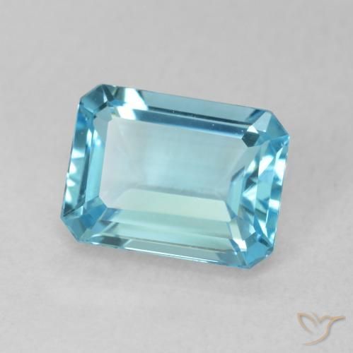 1.99 ct Blue Topaz Stone, Natural Topaz in Octagon Step Cut Shape for Sale