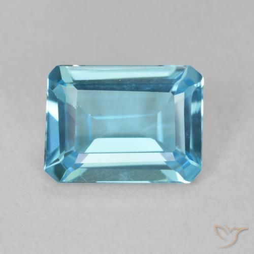 1.65ct Natural Swiss Blue Topaz, Emerald Cut, VVS