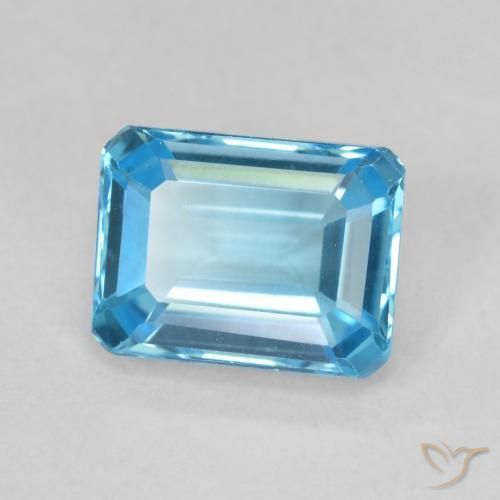 2.00 ct Blue Topaz Stone, Natural Topaz in Octagon Step Cut Shape for Sale