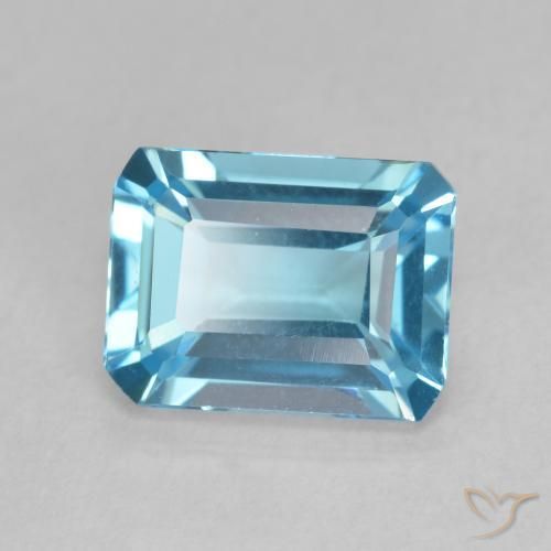 1.94 ct Blue Topaz Stone, Natural Topaz in Octagon Step Cut Shape for Sale