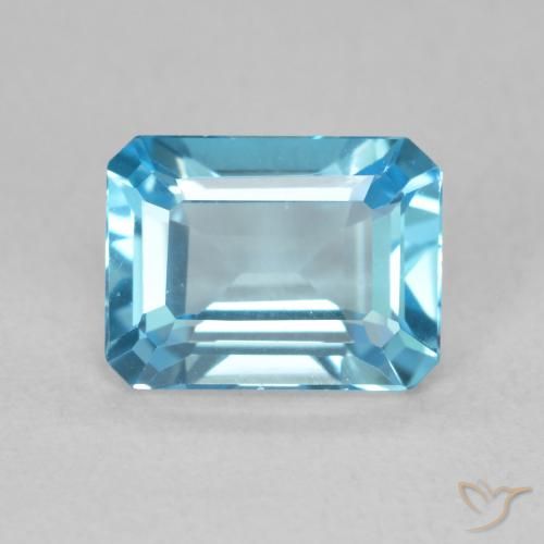 1.92ct Natural Swiss Blue Topaz, Emerald Cut, VVS