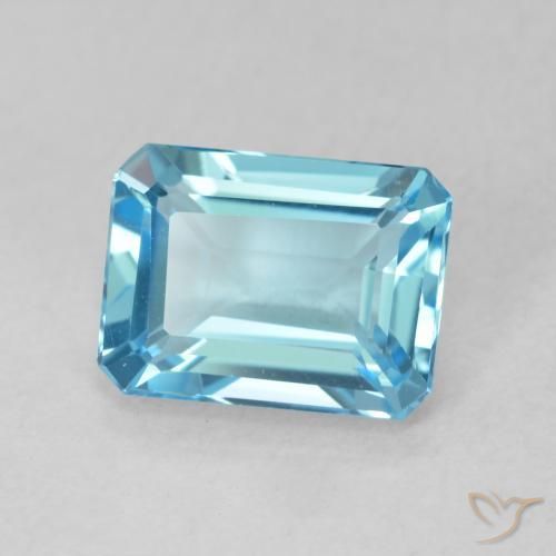 1.88 ct Blue Topaz Stone, Natural Topaz in Octagon Step Cut Shape for Sale