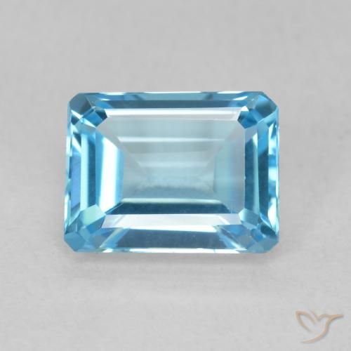 2.15ct Natural Swiss Blue Topaz, Emerald Cut, VVS