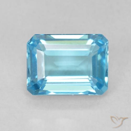 2.03ct Natural Swiss Blue Topaz, Emerald Cut, VVS