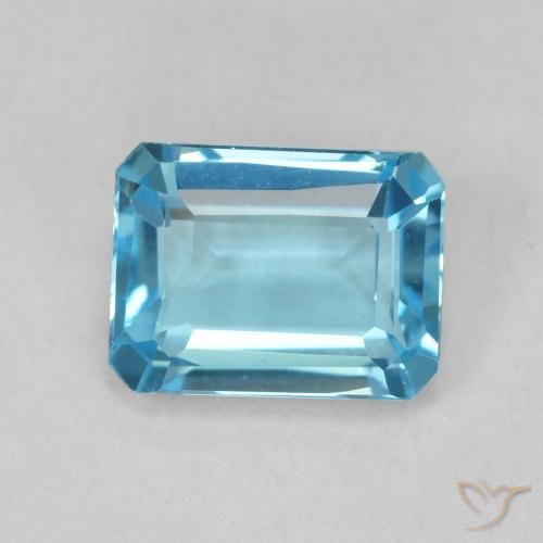 1.93ct Natural Swiss Blue Topaz, Emerald Cut, VVS