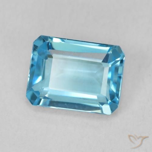 1.93 ct Blue Topaz Stone, Natural Topaz in Octagon Step Cut Shape for Sale