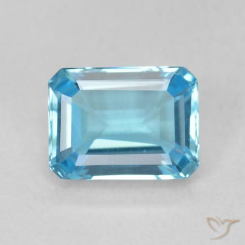 1.96ct Natural Swiss Blue Topaz, Emerald Cut, VVS