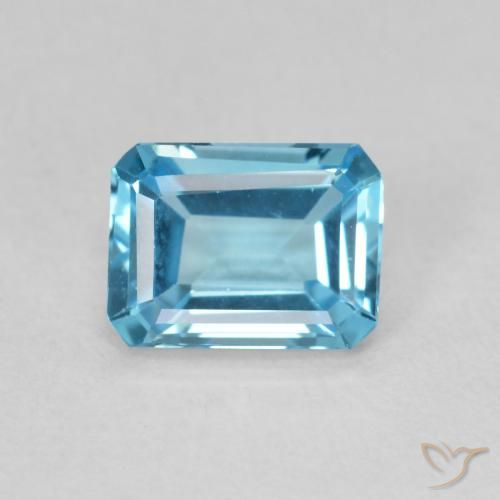 1.81ct Natural Swiss Blue Topaz, Emerald Cut, VVS