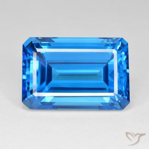61.60ct Natural Swiss Blue Topaz, Emerald Cut, IF