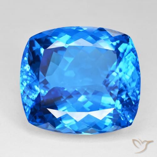 121.81ct Natural Swiss Blue Topaz, Cushion, IF