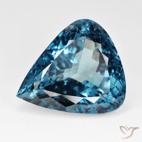 95.69ct Natural London Blue Topaz, Pear Shape, IF